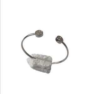 FOSSIL SILVER TONED DIAMOND‎ CLUSTERS WOMEN'S BRACELET